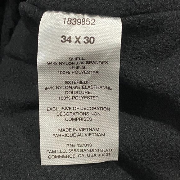 Orvis Fleece Lined Tech Pants Mens 34 x 30 Black Water Repellent Insulated - Picture 14 of 15